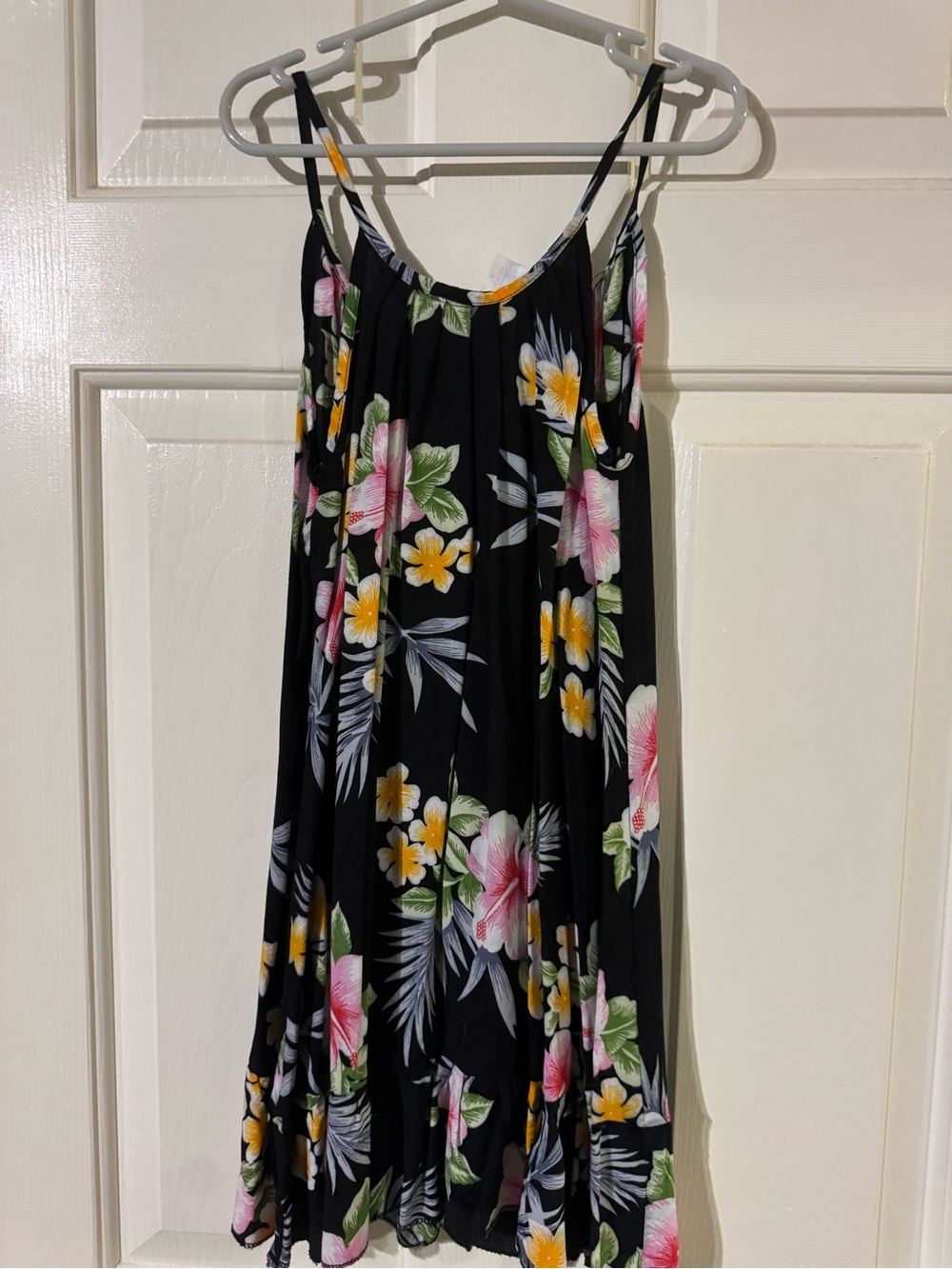 Black Floral Spaghetti-Strap Kids Dress Size 6